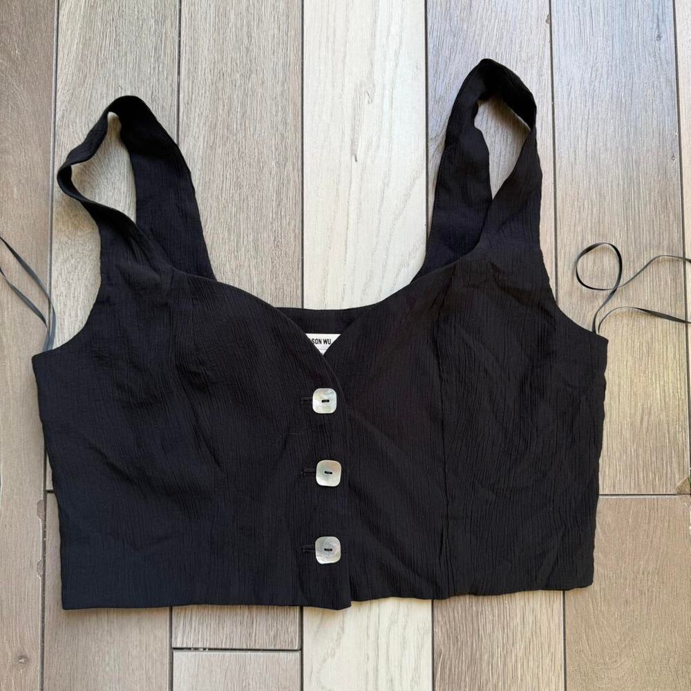 Jason wu black textured button